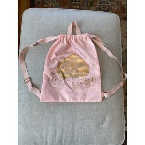 Disney Parks Bibbidi Bobbidi Boutique Pincess Pink Drawstring Backpack Bag